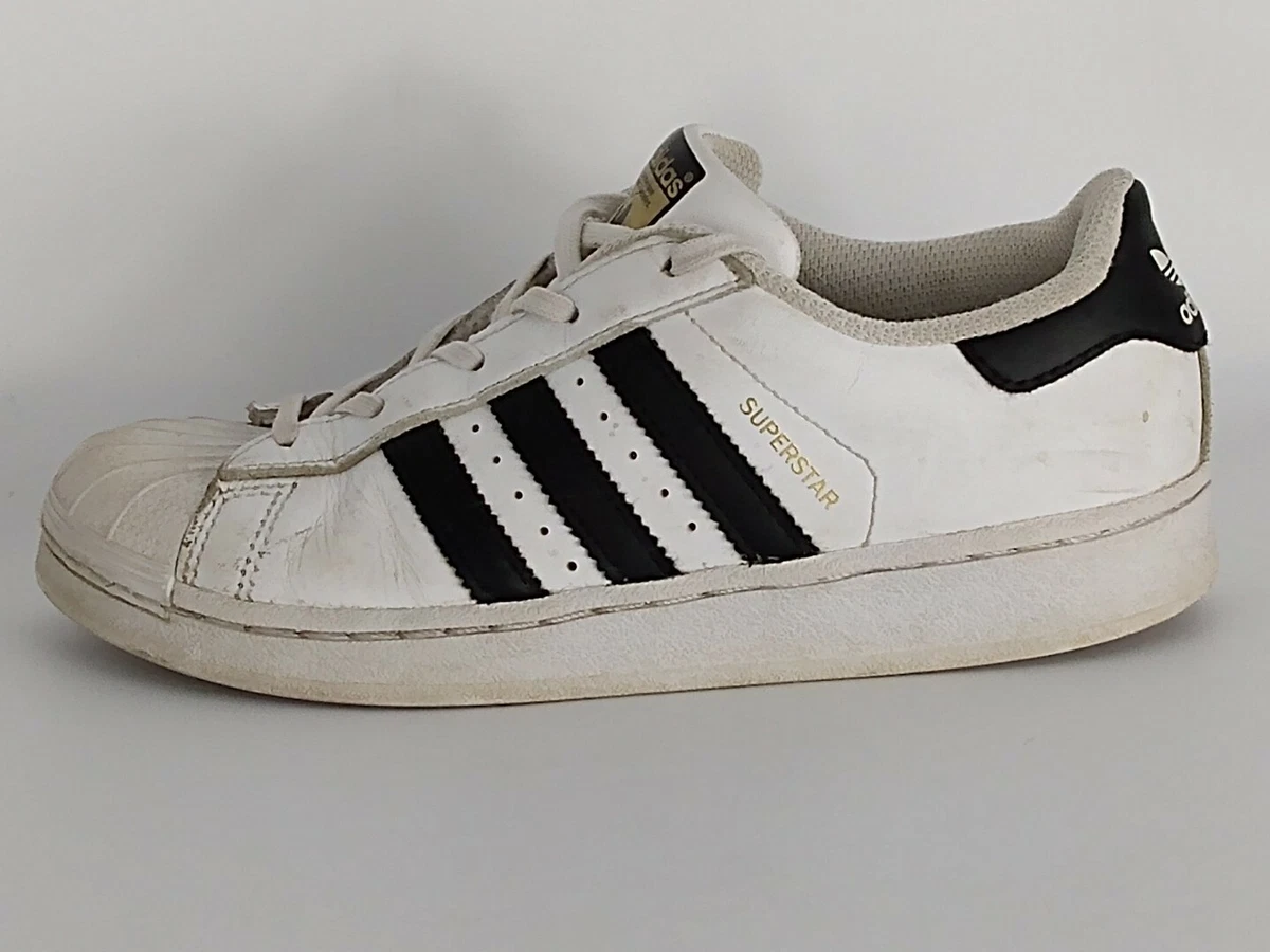 Adidas Superstar White Black BA8378 Leather Kids Shoes Size 2.5 toe | eBay