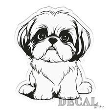 Cute Shih Tzu Dog Vinyl Decal Sticker Indoor Outdoor 4 Sizes