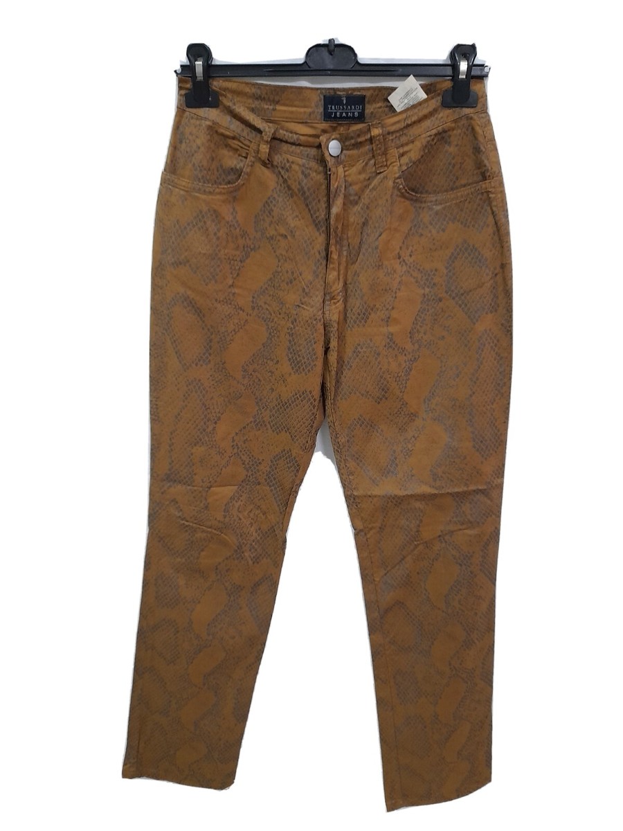 Trussardi jeans women woman size 44 M Python Python animals multicolored  mustard