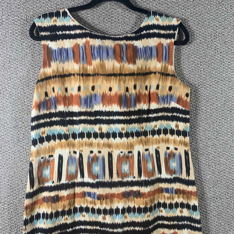 Tahari Dress Womens 10 Line Blend Tie Dye Sleeveless Lined Boho Aztec Office - Image 2 of 4