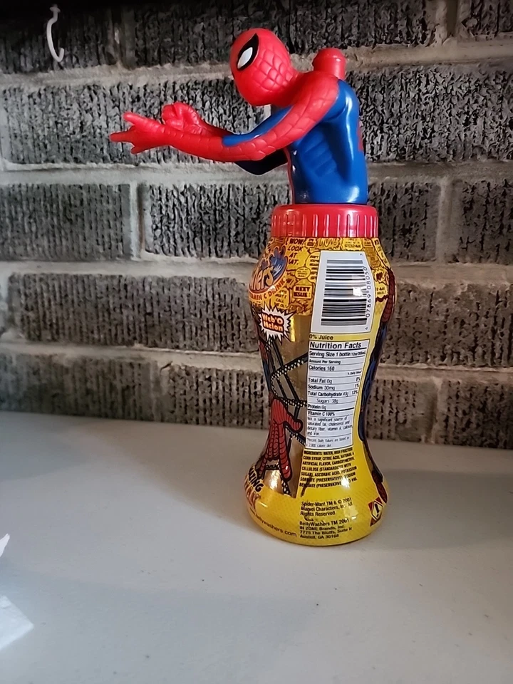 Spider-Man Spiderman Vintage Marvel Empty BellyWashers Sip Drink Bottle 2001  - Image 2 of 4