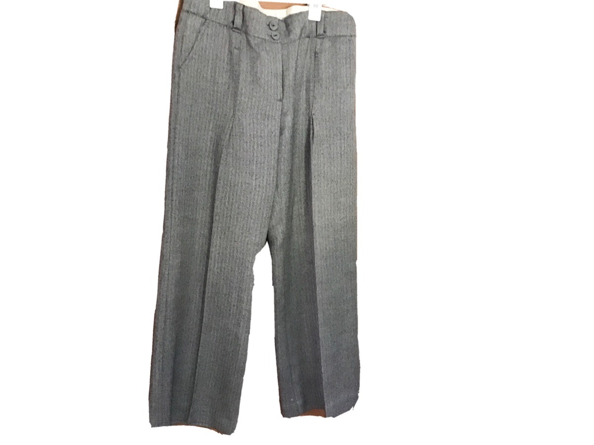 Old Navy Herringbone Gray Sz 10 Women Pants Lined Pockets Wool