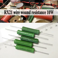 Green Wire Wound Resistor Electronic Fixed Resistance RX21 10w 1ohm to 47ohm