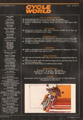 1979 September Cycle World - Vintage Motorcycle Magazine - Picture 2 of 2