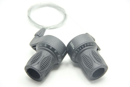 Bike Bicycle 3 X 7 21 Speed Shifters Twist Grip Gear Shifters Black  - Picture 1 of 4