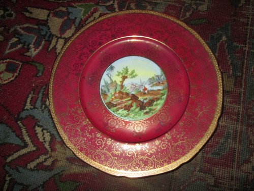 Limoges French Royal China 22kt Gold Trimmed Cabinet Plate 10-3/4" France - Picture 2 of 8