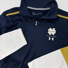 Under Armour Notre Dame Fighting Irish 1/4 Zip Pullover Men's Medium Navy Gold