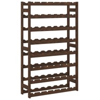 Weinregal FüR 56 Flaschen Braun Massivholz Kiefer