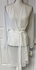 Lord  Taylor sheer robe lace and embroidery detail Size L READ