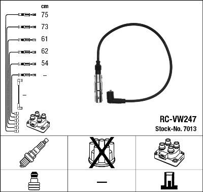 ZÜNdleitungssatz NGK 7013 FÜR Seat VW ZÜNdkabelsatz ZÜNdkabel KIT-image