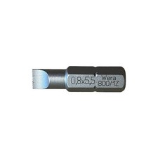 Image of Wera 800/1 Z Slotted Screwdriver Bits 1/4" Hexagon Drive (5.5 mm)