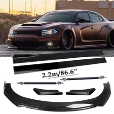 For Dodge Charger Front Bumper Lip Spoiler Side Skirt Rear Lip Body Kit Glossy