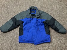 Maxam Mountain Mens Size M Goose Down Blue & Black Snow Winter Coat