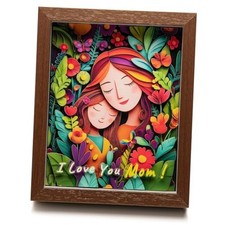 Mom Birthday Gifts from Daughter, Hademade 3D Paper Art Shadow Box for Mama,
