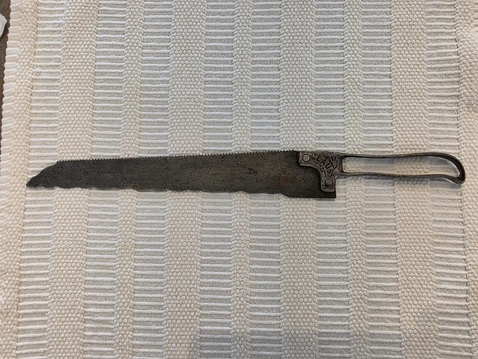 Antique CLAUSS Dual‑Blade Serrated Knife Rare Butcher/Utility Saw – Vintage USA