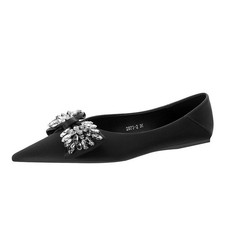 Women's Satin Pointed Toe Flat Shoes Slip On Evening Dress Party Ballet Flats