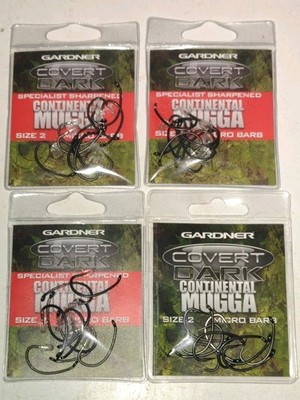 Gardner Covert Dark Continental Mugga Hooks Specialist Sharpened Size 2 x 3