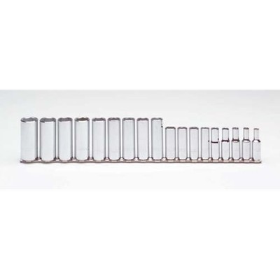 Proto J52203 3/8'' Drive 18 Piece Deep Full Polish Metric Socket Set - 6 Point