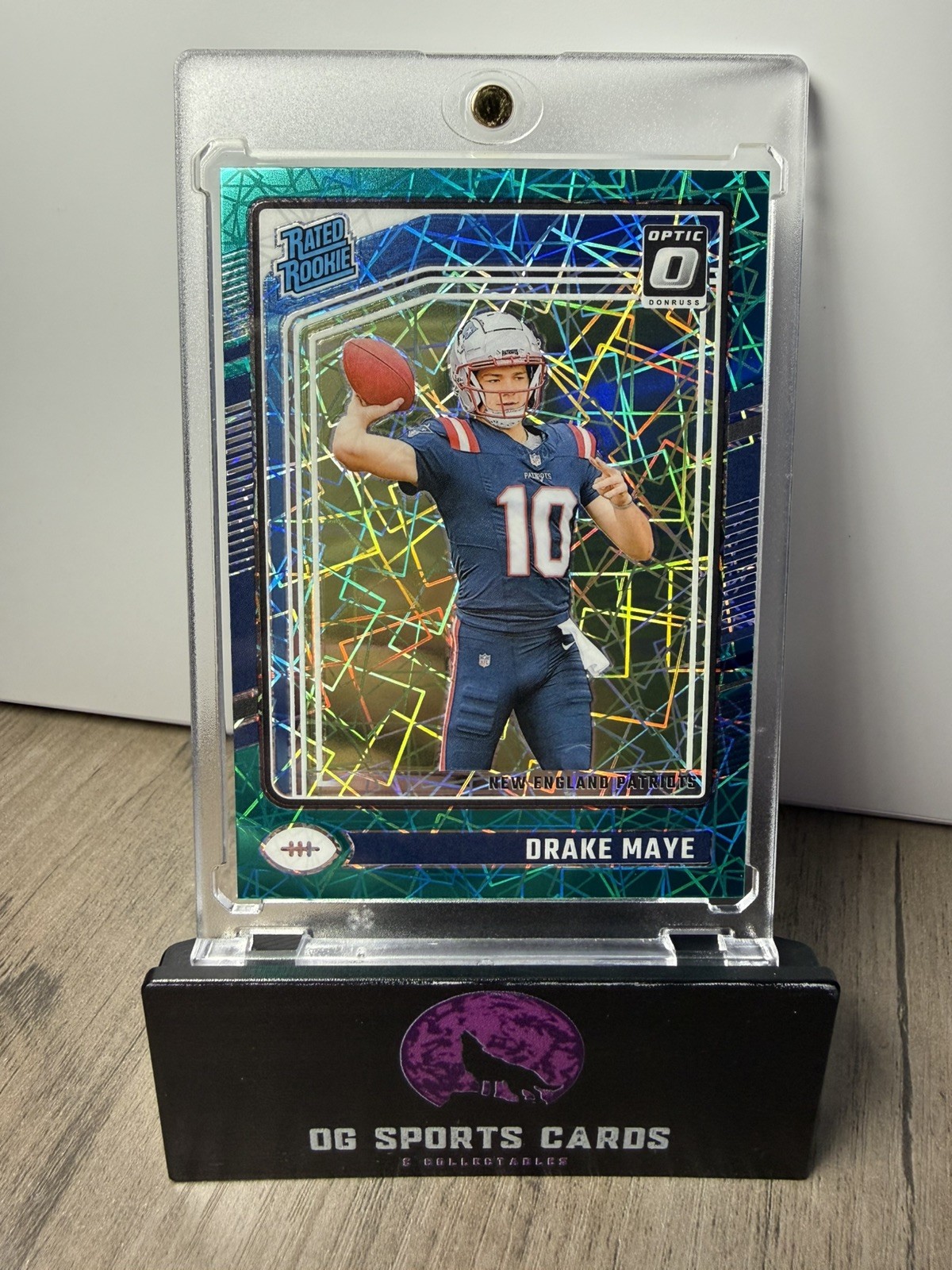 2024 Donruss Optic #229 Drake Maye Teal Velocity Rated Rookie RC