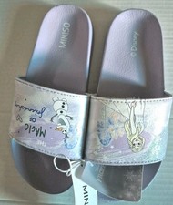 New With Tags Disney Elsa Frozen Lilac Size 5.5-6 Child Slides Sandals Flips