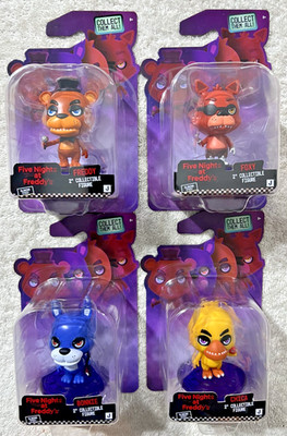 FIVE NIGHTS AT FREDDYS 2'' COLLECTIBLE FIGURES SET OF 4 GLOWING EYES  **NEW**