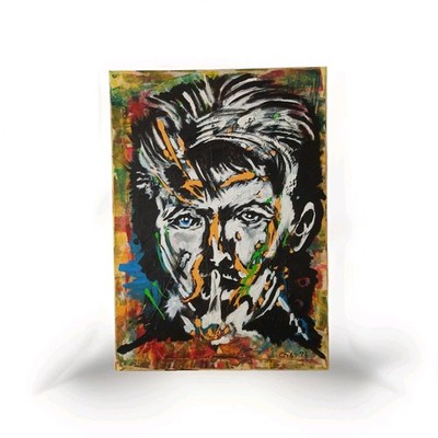 POP ART DAVID BOWIE BILD ORIGINAL HANDGEMALT UNIKAT MALEREI LEINWAND 50 x 70 CM