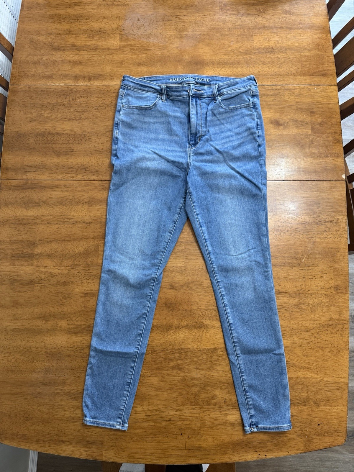 American Eagle Outfitters Women's Skinny Jeans Size 12 Light Blue Stretch Denim