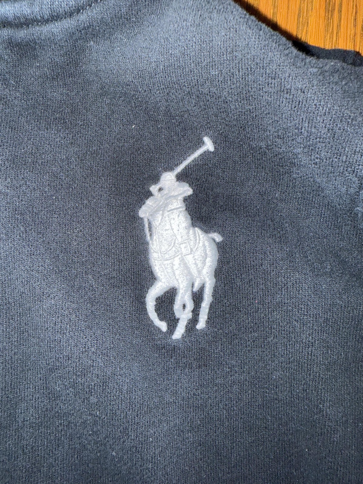 Polo Ralph Lauren felpa con cappuccio ragazzo taglia 6 nera full zip big pony spell out giacca