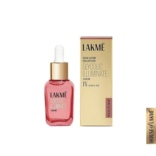 Lakme Glycolic Illuminate Serum 30ml| 1% Glycolic Acid Reduces Dullness & Impro