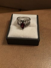 Vintage art Deco Sterling Silver Garnet Ring Size 7