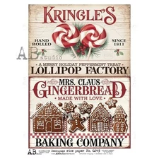Kringle's Lollipop Duo | A4 Rice Paper | Paper for Decoupage | AB Studios