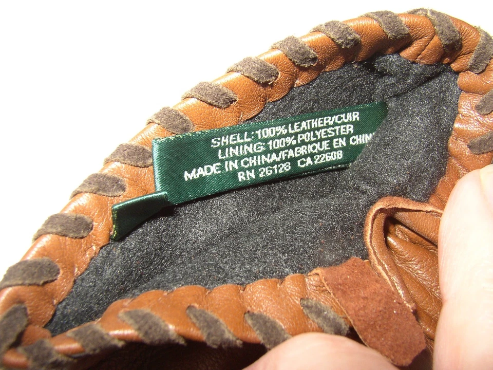 Guantes Ralph Lauren para mujer de cuero suave tostado/marrón talla M logotipo en relieve Foto 4 de 4