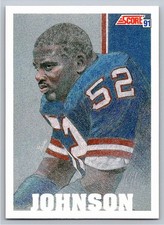 1991 Score Pepper Johnson New York Giants #635 Football Card