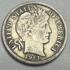 1913 Barber Dime Silver 10 Cents