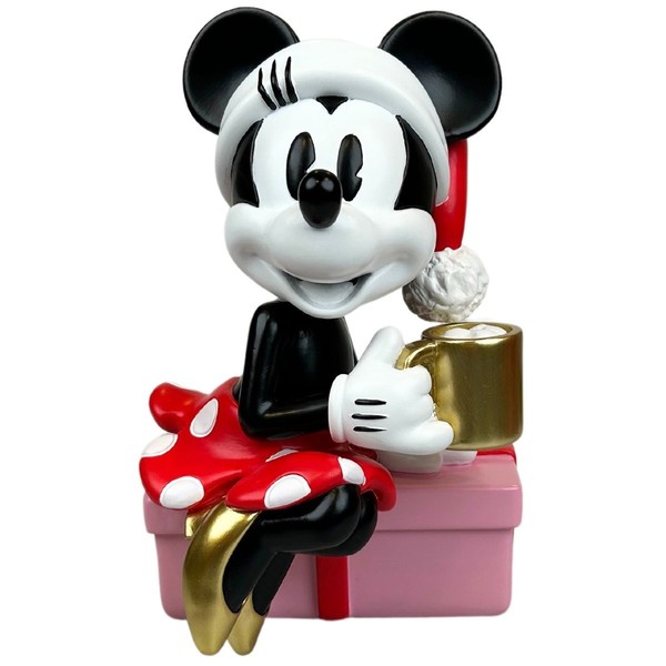 Deko 3D Disney Gartenfigur Minnie Mouse Santa Mit Tasse Und Geschenk H:19,5 Cm-image
