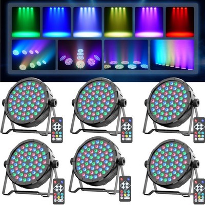 1/2/4/6/8pcs RGBW Par Stage Light  DMX DJ Disco Party Lighting Beam Wash Lights