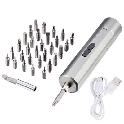 Cordless Electric Screwdriver Set With Steel Bit And Fast Charging Cord