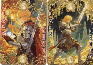 Pair of RARE MODERN "Hero in a Suit of Armour and a Sword" JOKER Play Cards #43
