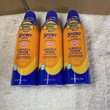 Banana Boat Sport Ultra Sunscreen Broad Spectrum SPF 50   LOT OF 3 CANS   