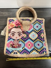 Borsa Frida Kahlo in paglia