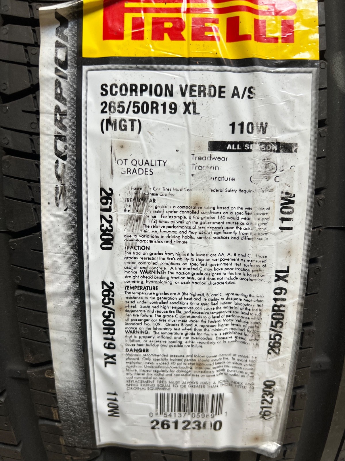2 - NEW 265/50R19 XL (110W) Scorpion Verde A/S (MGT) Maserati - 11027