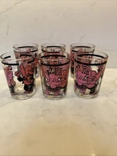 Set Of 6 Vintage Hazel Atlas Elephant Shot Glasses
