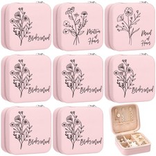 8 Pcs Bridesmaid Proposal Jewelry Gifts Boxes Bridesmaid Maid of Honor Matron...