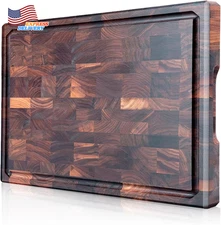 Large Cutting Board Premium Walnut Chopping Board for Kitchen with Juice Slot