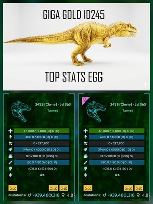 Giga Top Stats - EGG PAIR -  Ark Survival Ascended Official PVE PC/XBOX/PS5