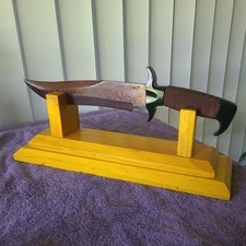 Gil Hibben Hellfyre Fixed Blade Knife Bowie Machete Hunting Damascus with Sheath