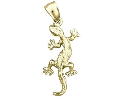 14K Massiv Gold Eidechse Charm