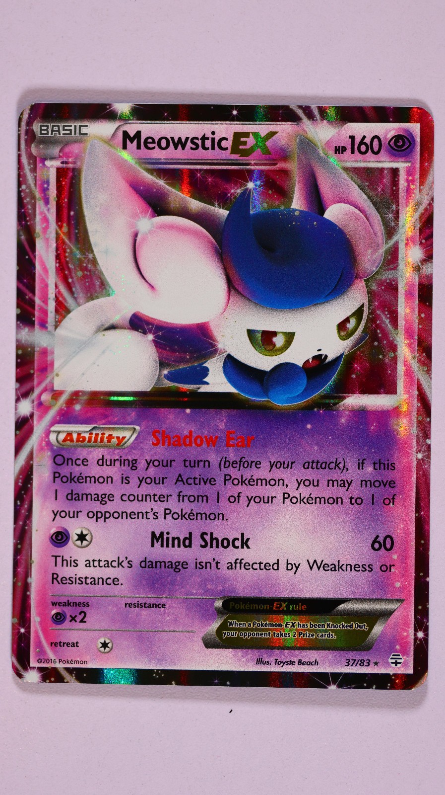 Pokémon Meowstic EX 37/83 Ultra Rare Holo - XY Generations - NM