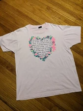 Vintage 90s Screen Stars Men's Pink Love Quotes T-shirt sz XL