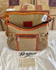 Borsa Brighton HOPE in paglia di grano e albicocca pelle di coccodrillo goffrata H7169F Charm Box